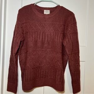 St Johns Bay Cable Knit Sweater Womens Crew Neck Long Sleeve Pullover Size M